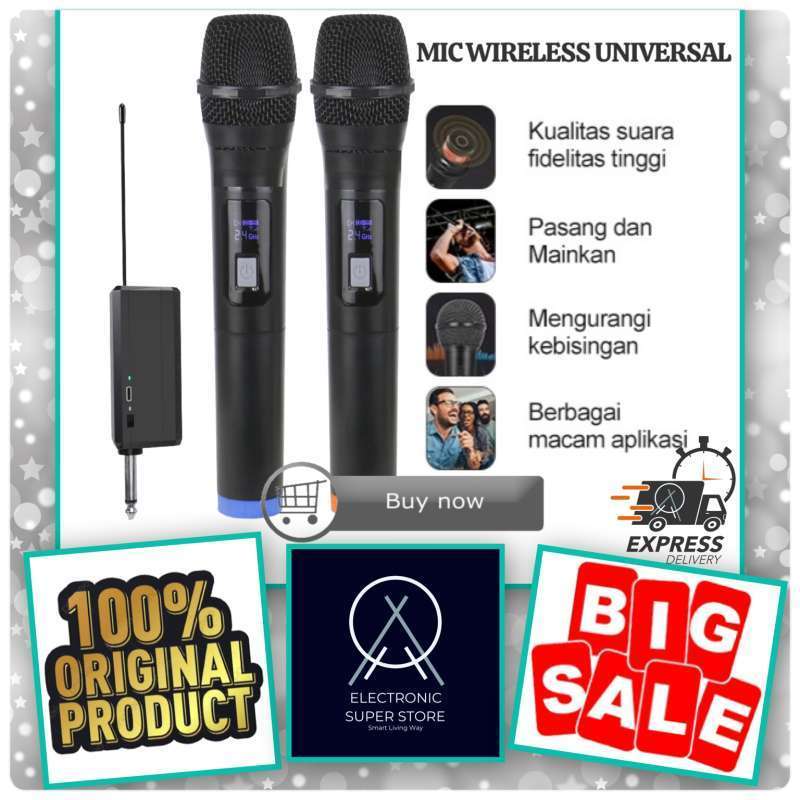 MIC WIRELESS UNIVERSAL LOW NOISE KUALITAS BAGUS SUARA JERNIH WIRELESS MIC UNIVERSAL KARAOKE MIC