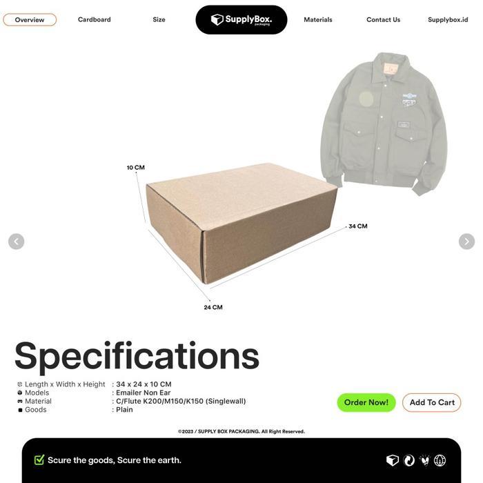 KARDUS BOX PACKAGING 34 x 24 x 10 CM Box Fashion Kaos & Sweater Kardus Packaging Baju Dus