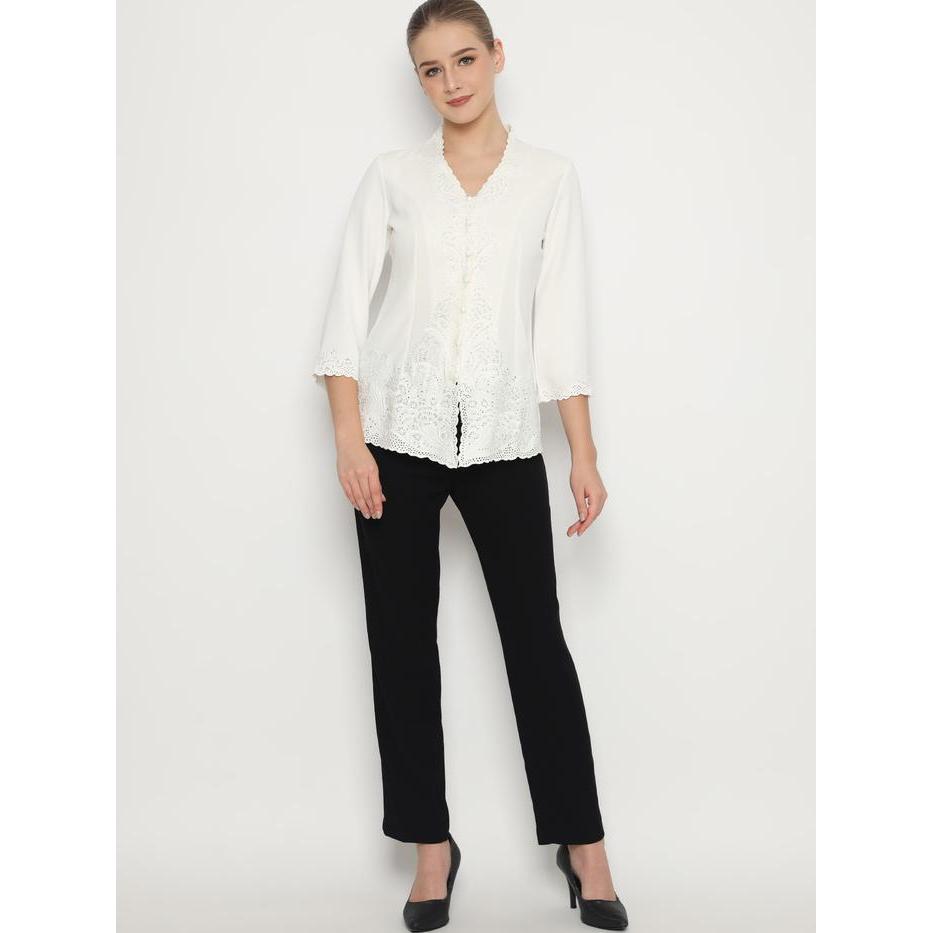 Lyne Halim Blouse Kebaya Bordir Senada, Broken White 02353