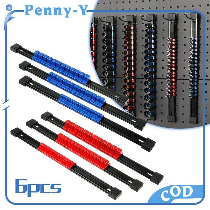 6pcs Tempat Socket Mata Kunci Sok Sock Holder Tools Socket Rail Socket Holder