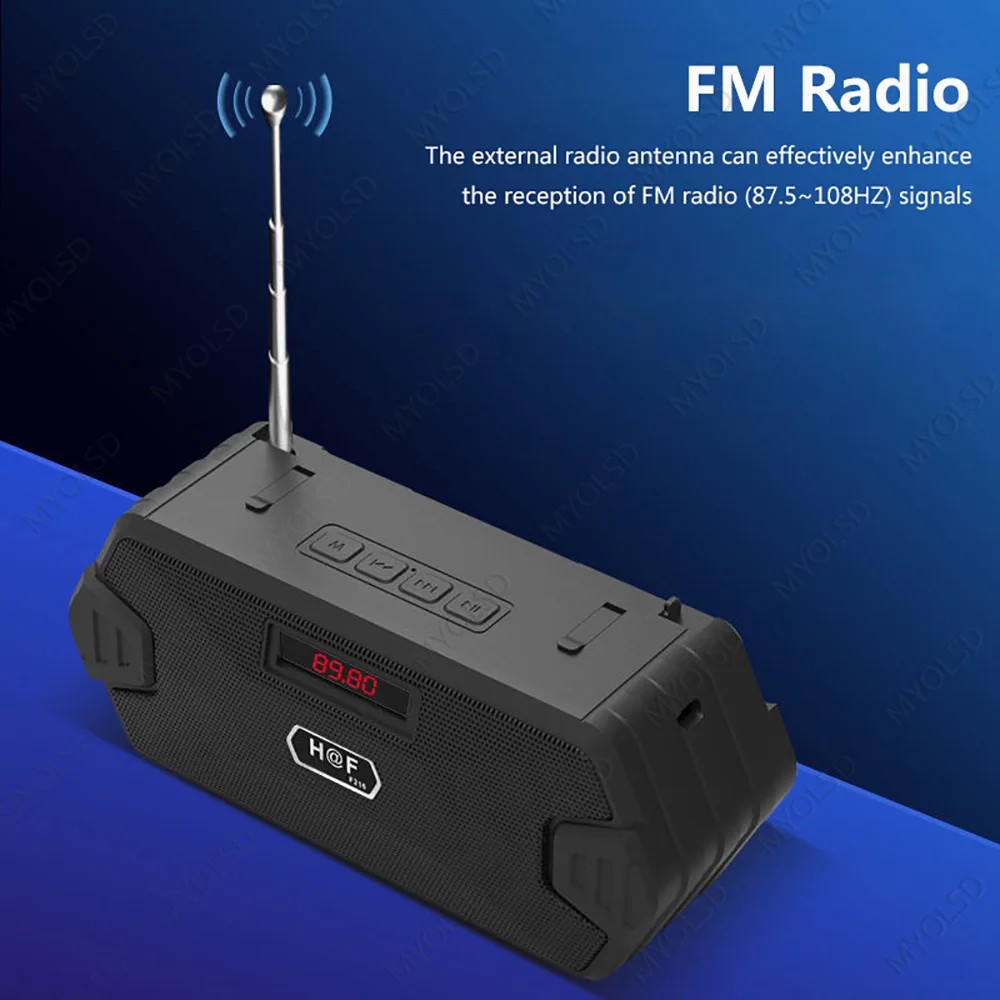 Portable Wireless Speaker Bluetooth-compatible Outdoor USB Speakers With FM Radio Receiver AUX TF