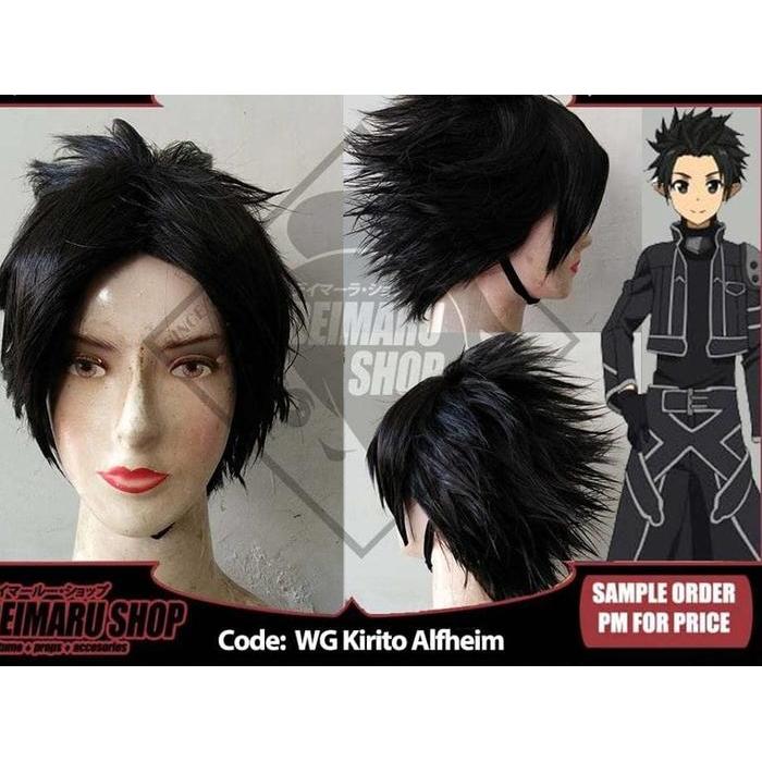 Rambut Kostum Cosplay Wig Kirito Alfheim Anime Sword Art Online SAO