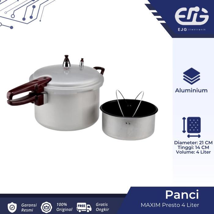 Panci Presto Maxim 4 Liter Pelunak Daging Ikan 4L Pressure Cooker Ori Pasti Diskon