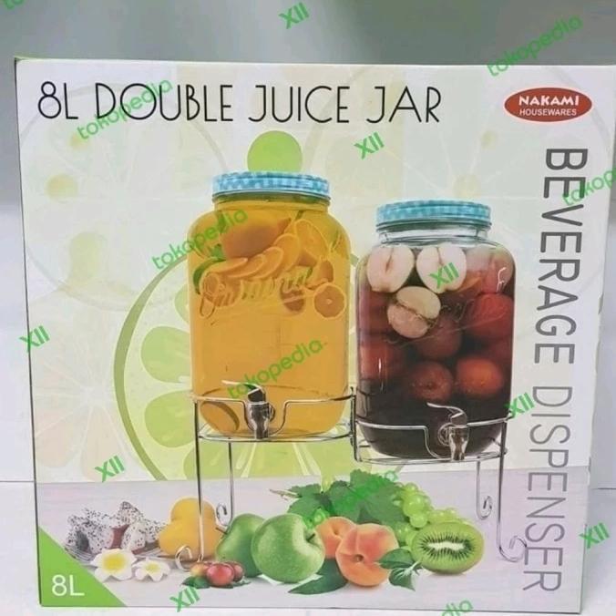 harmonisshop - NAKAMI Double Juice Jar 8 Liter Decanter Beverage Dispenser