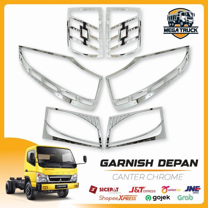Garnish Lampu Depan Truk CANTER Chrome Plug n Play Aksesoris Truk