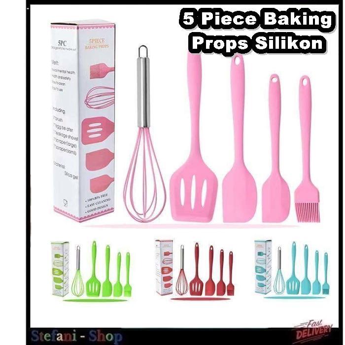Spatula Cooking 5In1 Silikon 5 Piece Baking Props Silikon