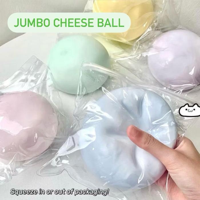 Jumbo Cheese Ball squeeze toy squishy mochi bun besar liquid cair gemas