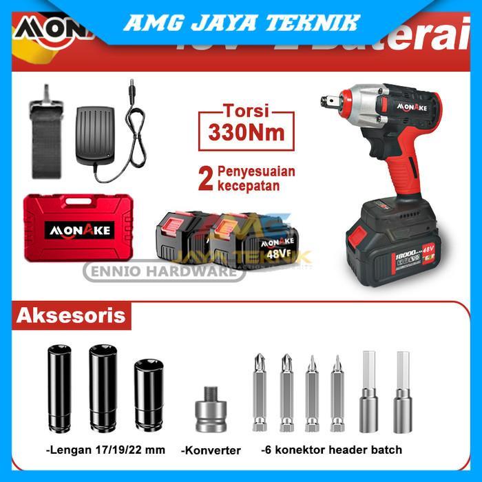 Mesin Impact Drill Baterai Cordless Brushless Mesin Bor MONAKE 48V