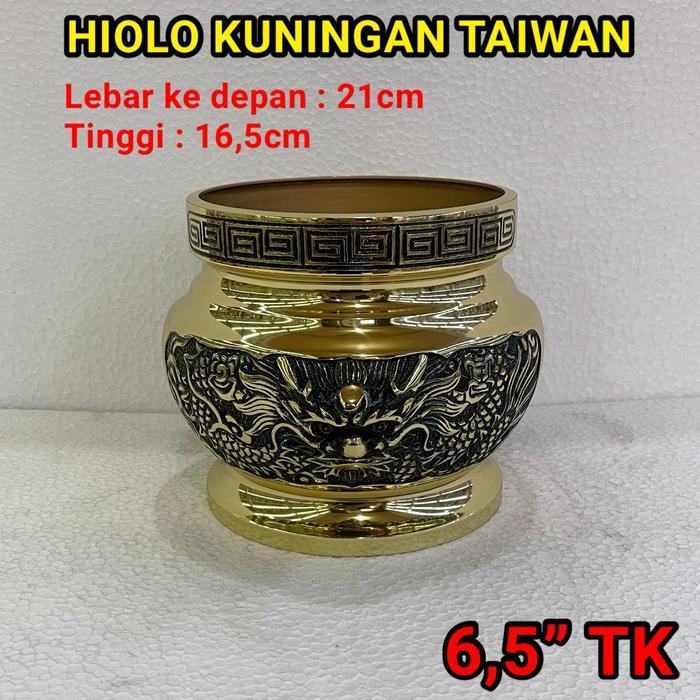 Hiolo hiulo hiolo kuningan tempat dupa taiwan 61/2 inch tidak kuping