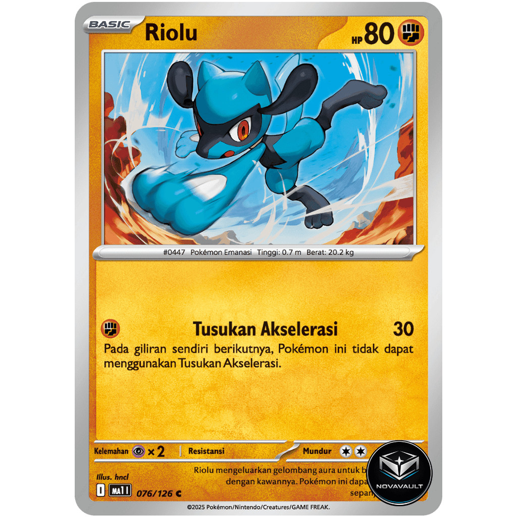 Riolu (C) - 076/126 - Evolusi Mega (MA1) - Pokemon TCG Indonesia