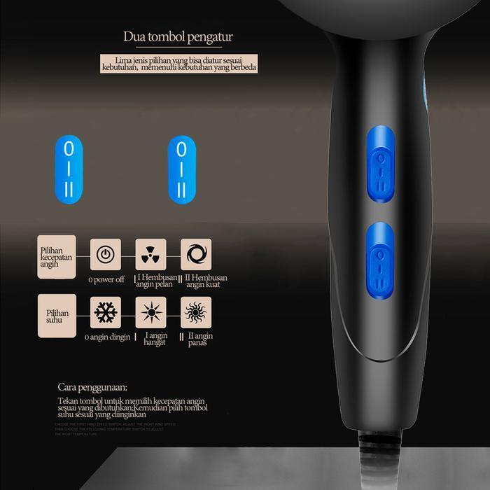 (Cod) Terviral Inone Hairdryer Rambut Warna Ungu Lilac Ion Blueray 850W Pengering Rambut Termurah