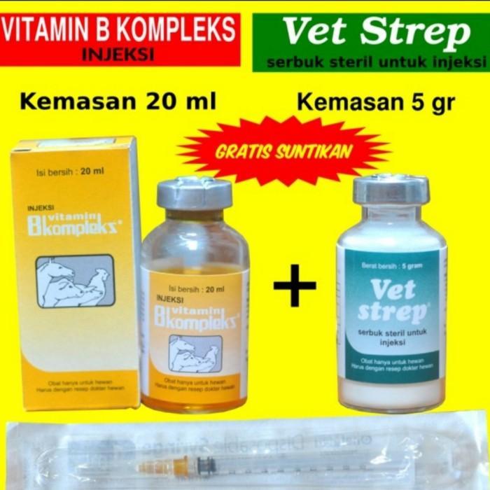 vet strep 5gram +b kompleks 20ml bonus suntik obat vitamin ayam sakit readyyy