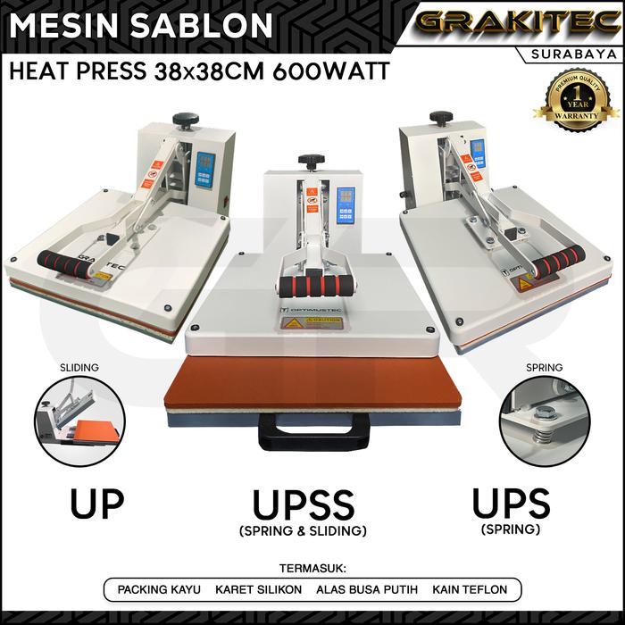 Mesin Press Sablon Kaos 38x38 600 Watt Grakitec SBY