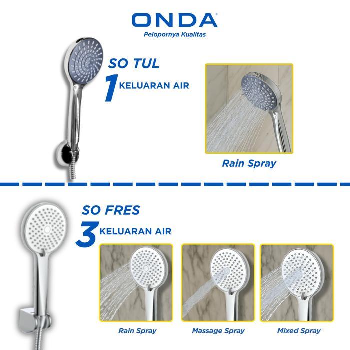 ONDA PAKET HEMAT Hand Shower Set dan Kran Shower Mixer - Hand Shower SO-TUL + Kran Mixer Panas