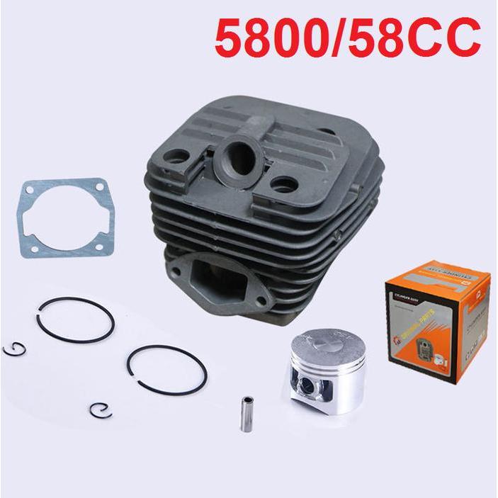 5800 Cylinder Block Assy Blok Maestro Komplit Blok SENSO Chainsaw 58cc Paking Kop diameter 45.2mm
