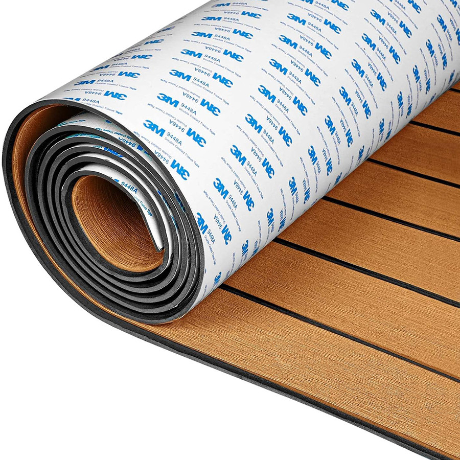 2400*450mm EVA Foam Boat Flooring Adhesive Backing Marine Self-Adhesive Decking Faux Teak Sheet Jon