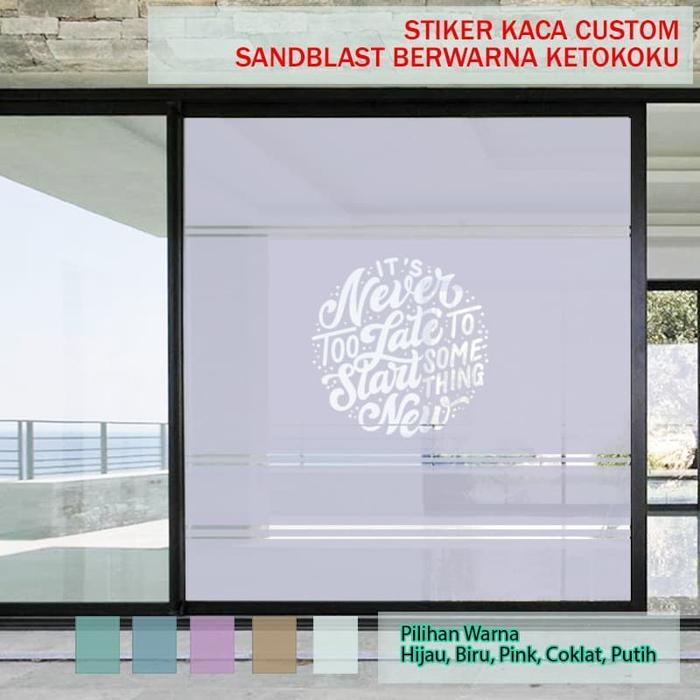 Stiker Kaca Es Sandblast Cutting Costum Custom Warna Sticker Kantor