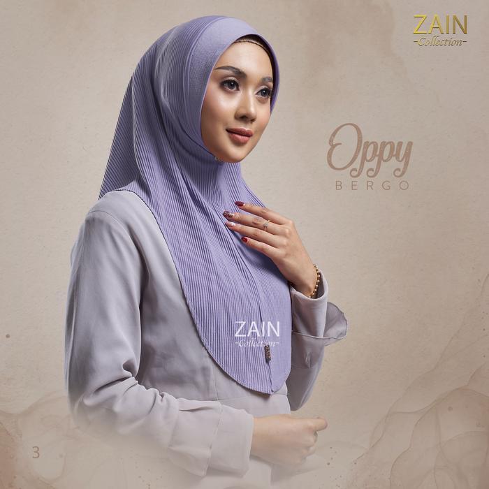 Sedia ZAIN - Hijab OPPY Plisket Kerudung Bergo Oval Jilbab Instan Oval Ped Soft anti timber Nyaman