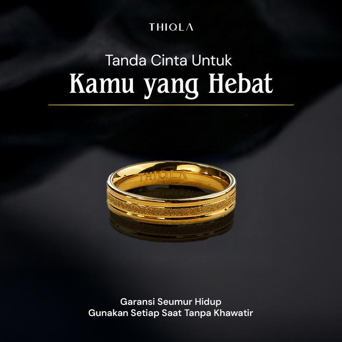 THIQLA - Cincin Mirip Emas Asli RANA - Cincin Oura Untuk Cincin Kawin Lamaran Wanita Nikah Couple -