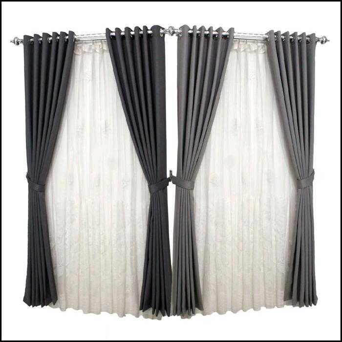 Gorden Polos Blackout Import Gorden Pintu Gorden Jendela Minimalis Kain Tali Coklat Kain Jendela