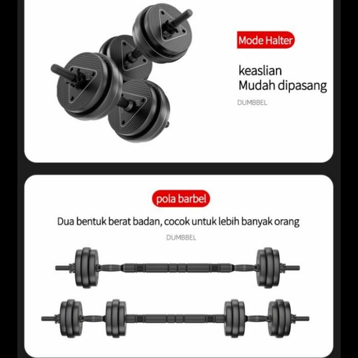 JF Dumbell barbel set peralatan fitness barbel set 20 kg - 20KG