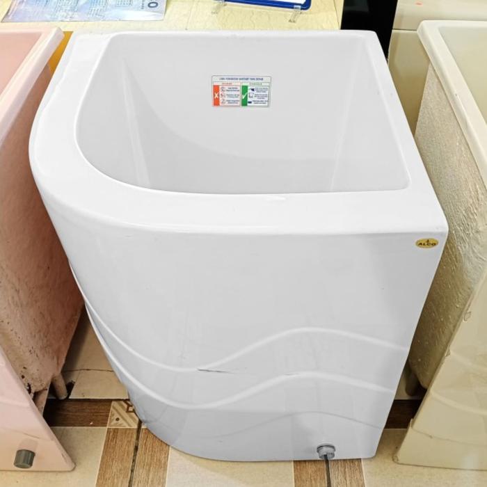 Alco - Bak Air Kamar Mandi Gentong Ember Sudut Luxury Oval Fiberglass 120 Liter White Putih Plastik