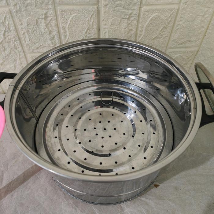 TERMURAH.. Panci kukusan/nasi tutup kaca gratis centong nasi kukusan Plastik