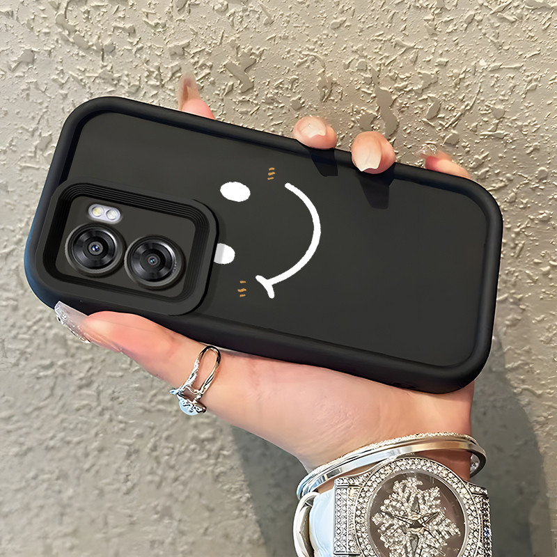 Casing Hp Untuk OPPO A57 2022 A77 A2022 A57s A57e A77s Case Casing pola Rainbow smiley wajah Cesing 