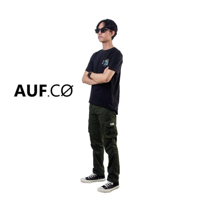 Thebest Celana Cargo Pria Hijau Army Slimfit Auf.co
