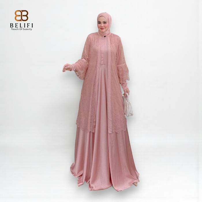 Clearance Sale - Bianca Luxury Gamis Syari Set Hijab Sophisticated Untuk Daily Wear Yang Elegan