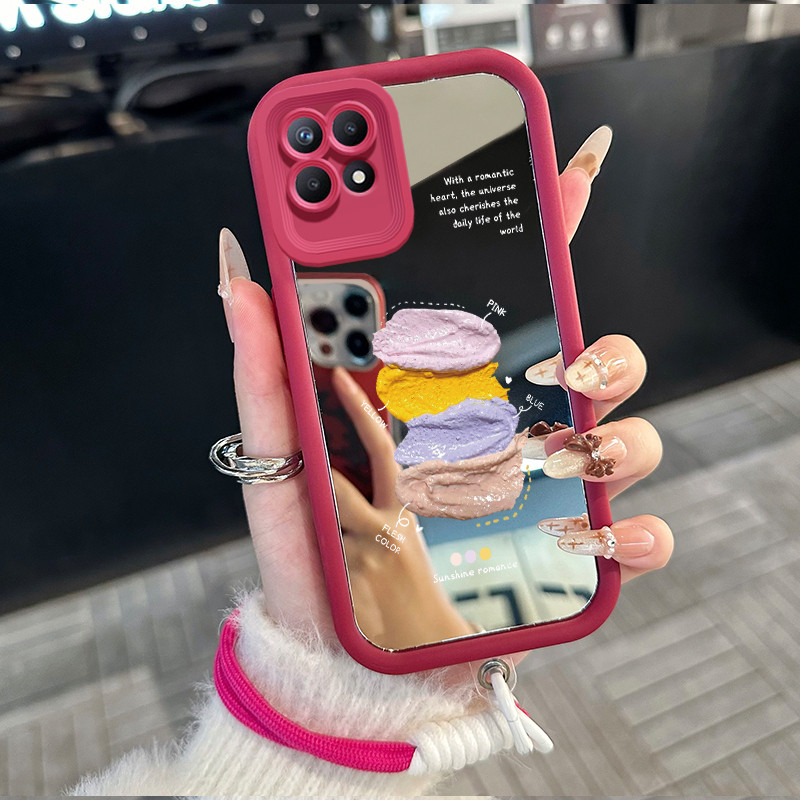 Casing Hp untuk Realme 8I Narzo 50 4G Case Casing Pigmentasi pola Silikon Softcase Kasing HP tali ga