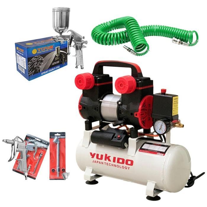 NEW KOMPRESOR PAKET KOMPLIT PERLENGKAPAN CAT OILLESS 1 HP 9 LITER / Mesin Kompressor Oilless 1HP Kom