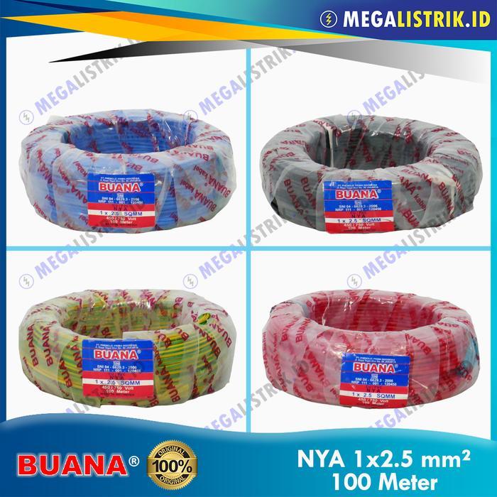BUANA NYA 1 X 2.5 MM ( ROL 100 METER ) / KABEL LISTRIK KAWAT ENGKEL TEMBAGA NYA 1 X 2.5MM ( 100M )
