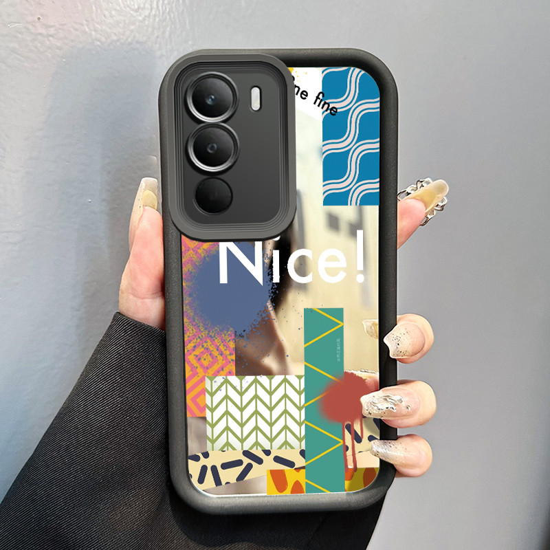 Casing Hp Untuk Realme C71 Case Garis sambungan warna-warni Mirror Kasing silikon cocok pria dan wan