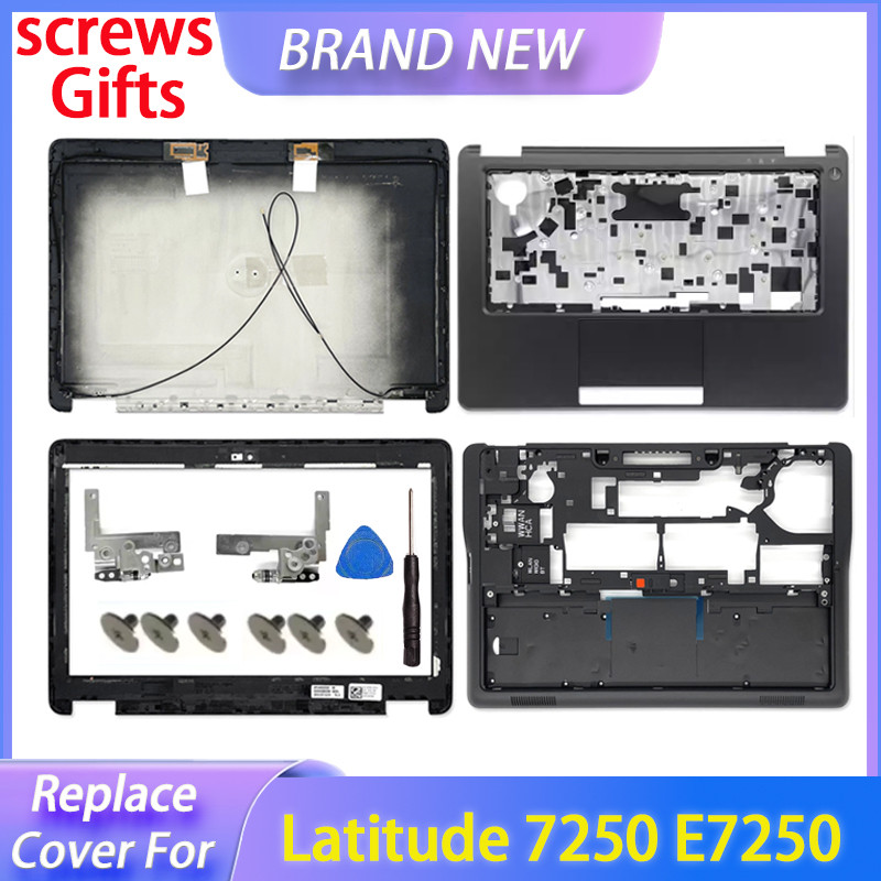 Non Touch Repalce Cover For Latitude E7250 7250 LCD Back Cover Front Bezel Hinges Palmrest Bottom
