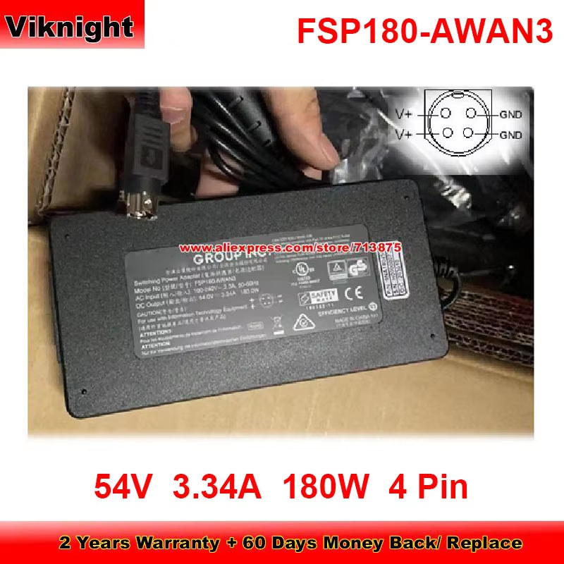 FSP180-AWAN3 AC Adapter 54V 3.34A 180W 9NA1804506 for Avigilon NVR Pepwave Max cellular POLYCOM POLY