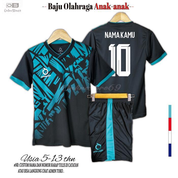 Specs - Gratis Custom Nama Nomor Baju Futsal Anak-Anak / Jersey Bola Anak Unisex Olahraga Outdoor