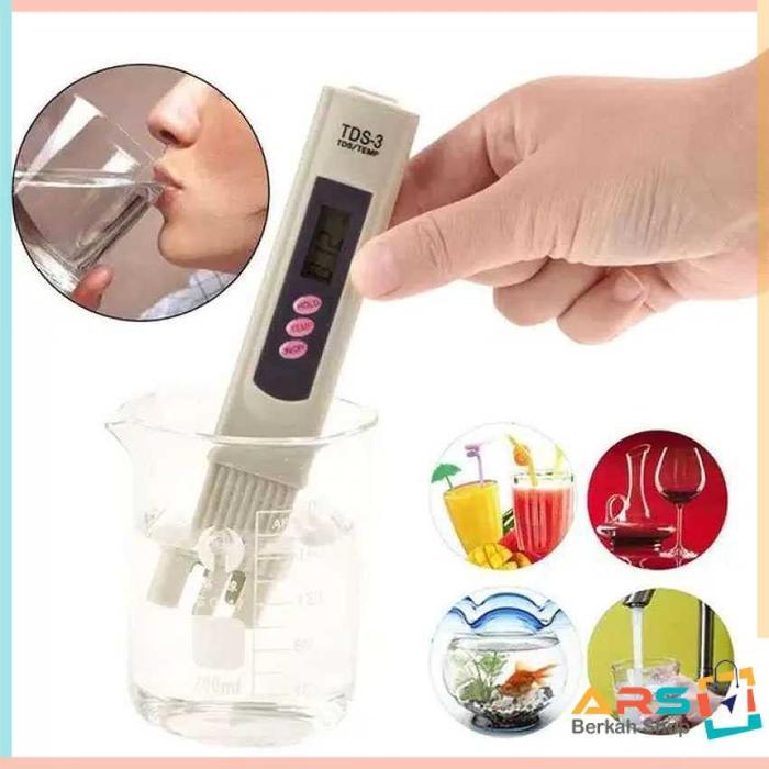 Tds-3 Meter Alat Ukur Kualitas Air Minum Tds Hidroponik Tester Suhu