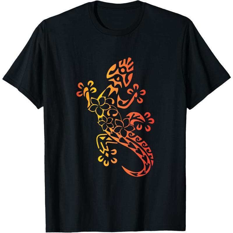 Hawaii Tribal Gecko Lizard Hawaiian Gecko Lover T-Shirt