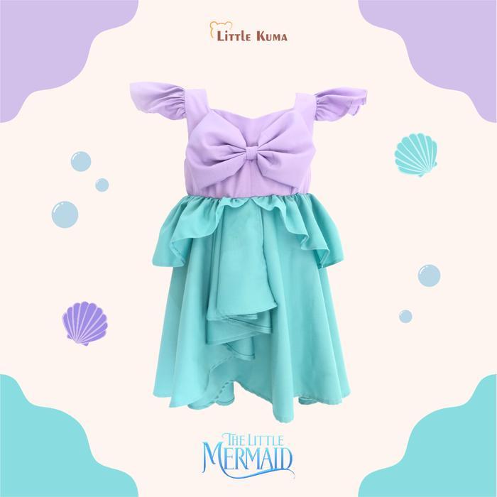 ASLI [LittleKuma] DRESS LITTLE MERMAID - ARIEL Dress Princess Dress Anak Kostum Princess Baju anak