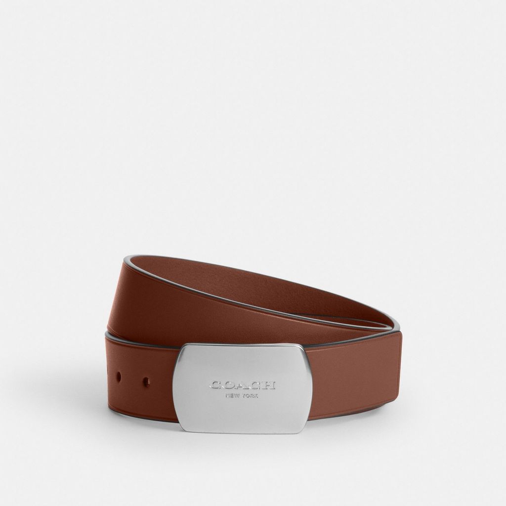 Coach 38MM Coach NY Plaque Belt in Leather - Ikat Pinggang Pria