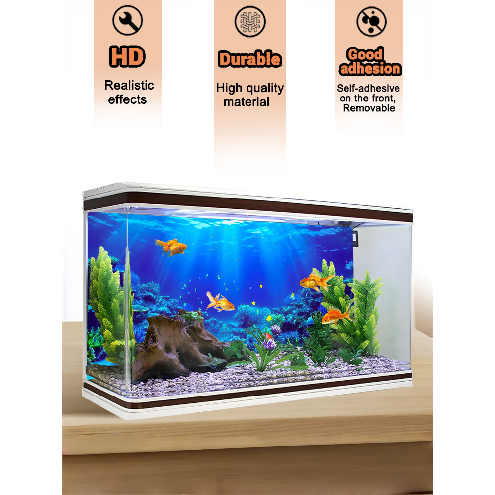 Coral ParadiseFish tank background painting, Aquarium sticker,Reptile tank stickerFront