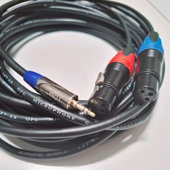 Kabel Audio Jek Hp Ke Mixer Jek Mini Stereo 3,5 To Dual Jek Xlr Female Canare Terbaik