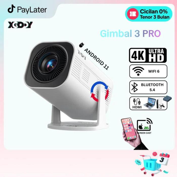 XGODY Gimbal 3 Pro Smart Proyektor LCD Android 11 - 720P - Auto Keystone - Netflix - Youtube - 22