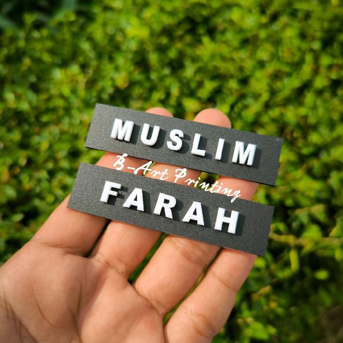 "New" Name Tag Timbul Dan Non Timbul Papan Nama Timbul Nama Dada 3D Papan Nama Akrilik Nama Dada