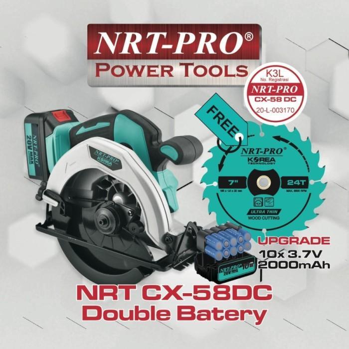 Mesin Circular Saw Cordless 20V NRT PRO CX58 Gergaji Kayu baterai