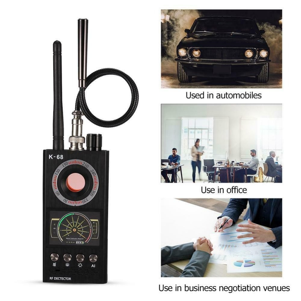 K68 Multi-function Anti-spy Detector Camera GSM Audio Bug Finder GPS Signal Lens RF Tracker Detect