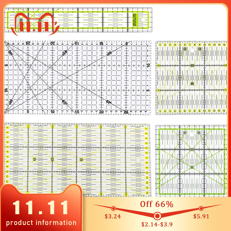 1pc Patchwork Ruler Quilting Tools Sewing Patchwork Ruler Fabric Cloth Cutting Ruler Drawing Ruler T