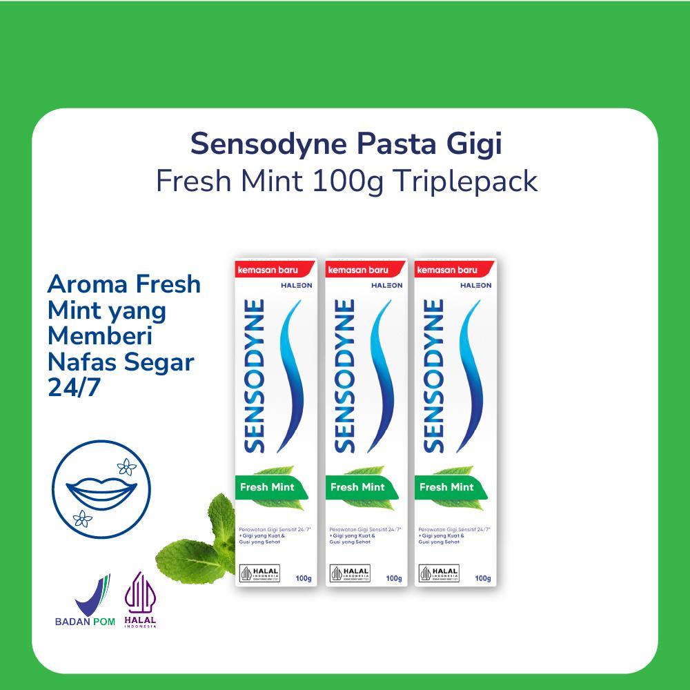Sensodyne Pasta Gigi Sensitif Essensial Care Fresh Mint 100gr [TRIPLEPACK]