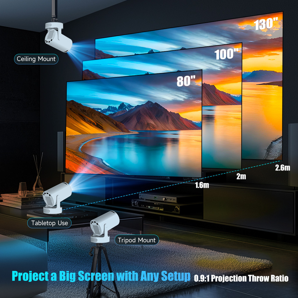Magcubic HY300 Pro+ 4K Android 11 Projector 8000 Lumens WiFi 6 Movie Projector Portable Home